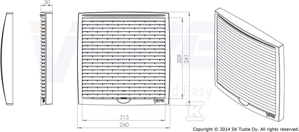 Multifunctional grille 240x240 - Beige - 793331